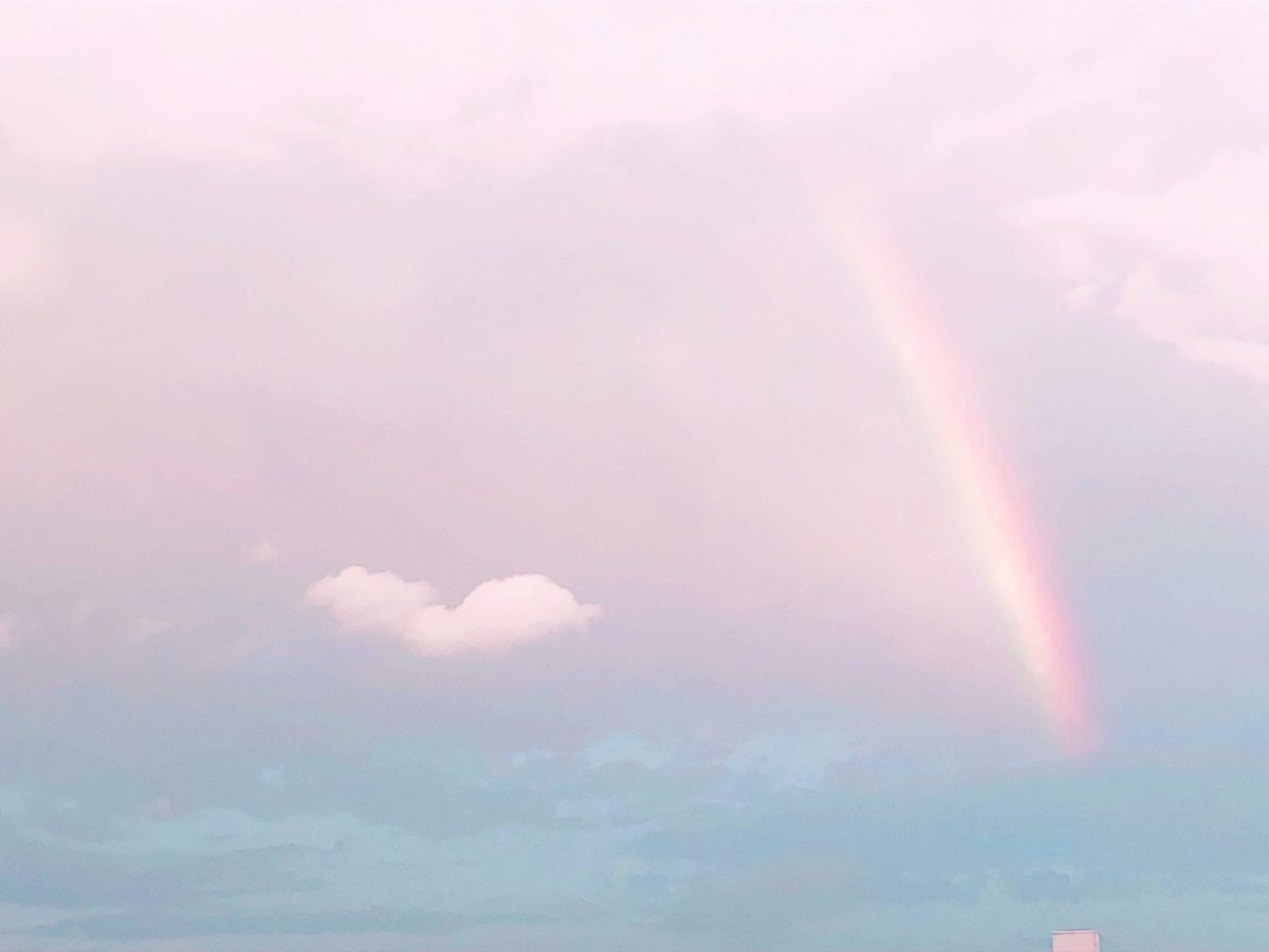ハート雲と虹