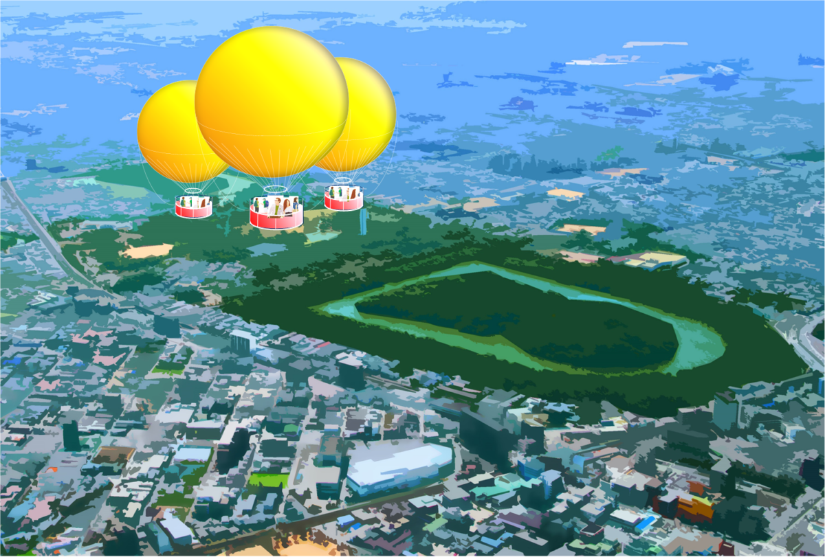［泉北・金剛］仁徳陵の上空を気球で遊覧　夏頃から試験運行