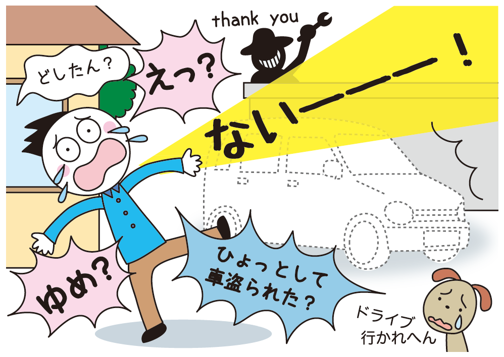 110番イラスト(車盗難)