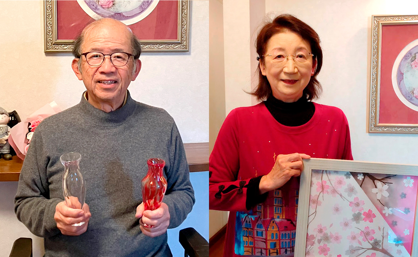 森﨑昇さん（左）とまち子さん