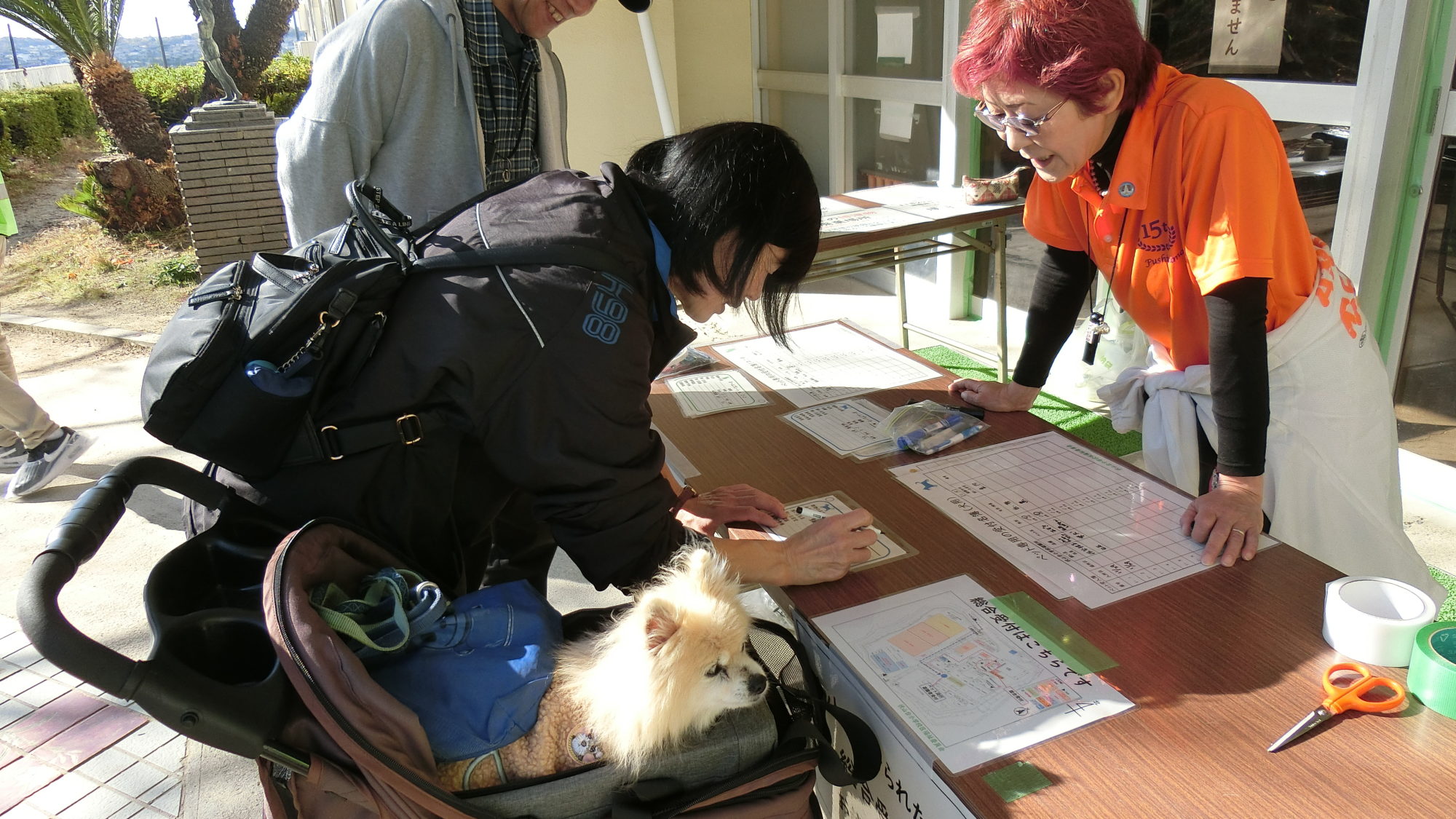 伏山台小ペット同行避難訓練