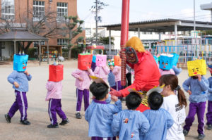 原山台幼稚園　節分の豆まき